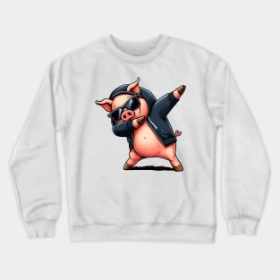 Pig Dabbing Dab Dance Funny Novelty Crewneck Sweatshirt